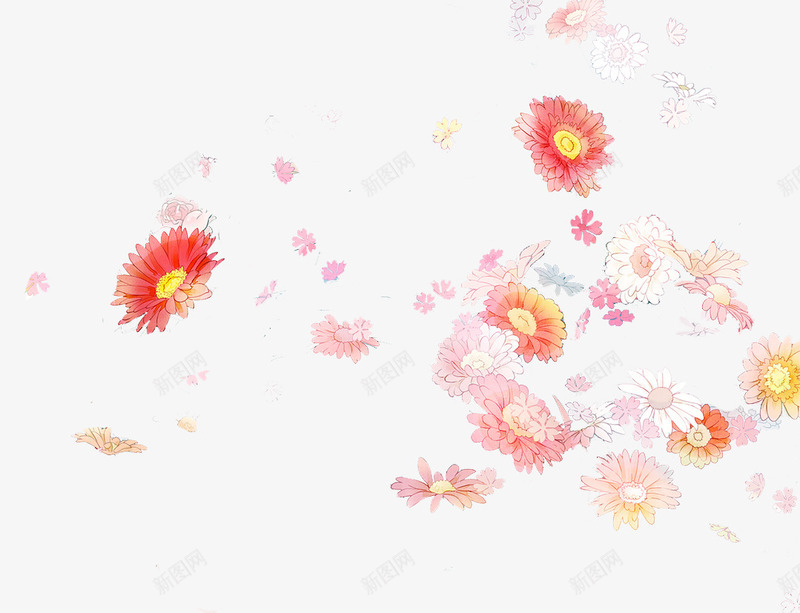 漂浮的花朵及花瓣背景图png免抠素材_88icon https://88icon.com 小清新 背景图 花朵 花瓣