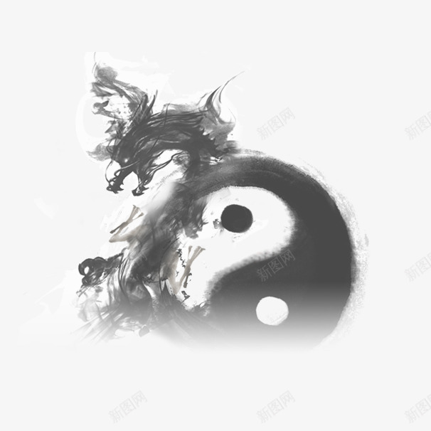 太极云龙png免抠素材_88icon https://88icon.com banner图 中国风 云中龙 古典 水墨