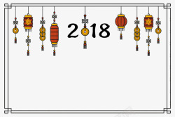 中国风2018新年边框图素材