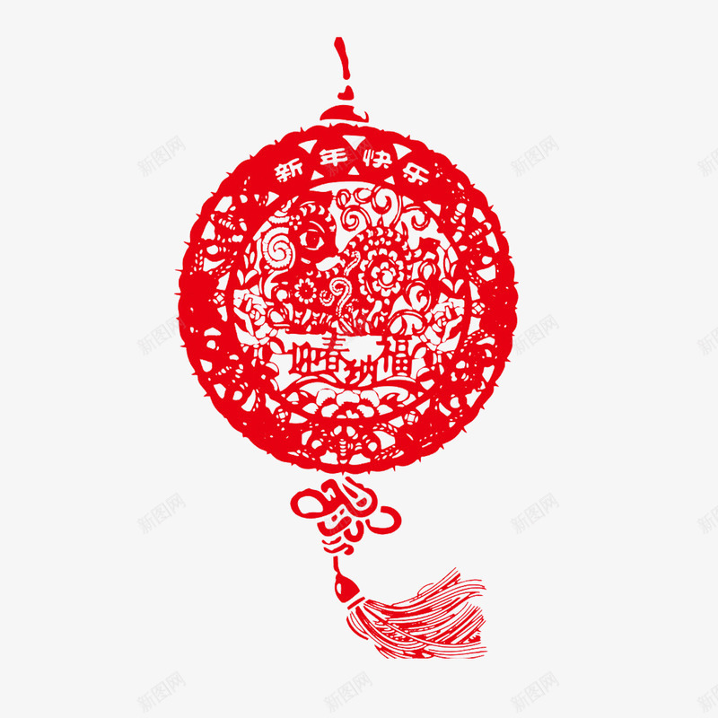 新年剪纸中国结png免抠素材_88icon https://88icon.com 剪纸 新年剪纸 新年剪纸中国结 春节