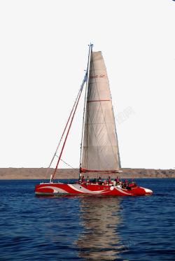 大型红色帆船素材