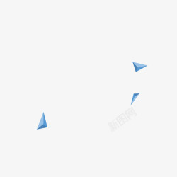 漂浮立方体蓝色几何三角立方体漂浮高清图片