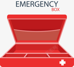 红色打开的急救箱矢量图素材