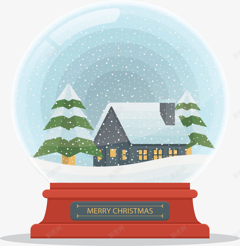 下大雪的圣诞水晶球png免抠素材_88icon https://88icon.com 下雪小镇 圣诞水晶球 圣诞节 暖冬 水晶球 矢量png