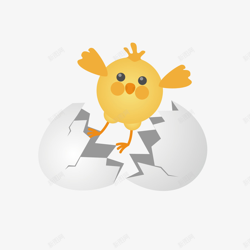 黄色可爱孵化小鸡矢量图eps免抠素材_88icon https://88icon.com 卡通 可爱 孵化 小鸡 有趣 破碎 长大 鸡蛋壳 黄色 矢量图