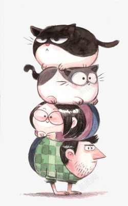 猫的一家素材