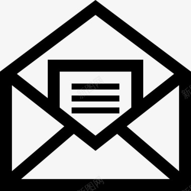 打开邮件标志信封和一封信里面图标图标
