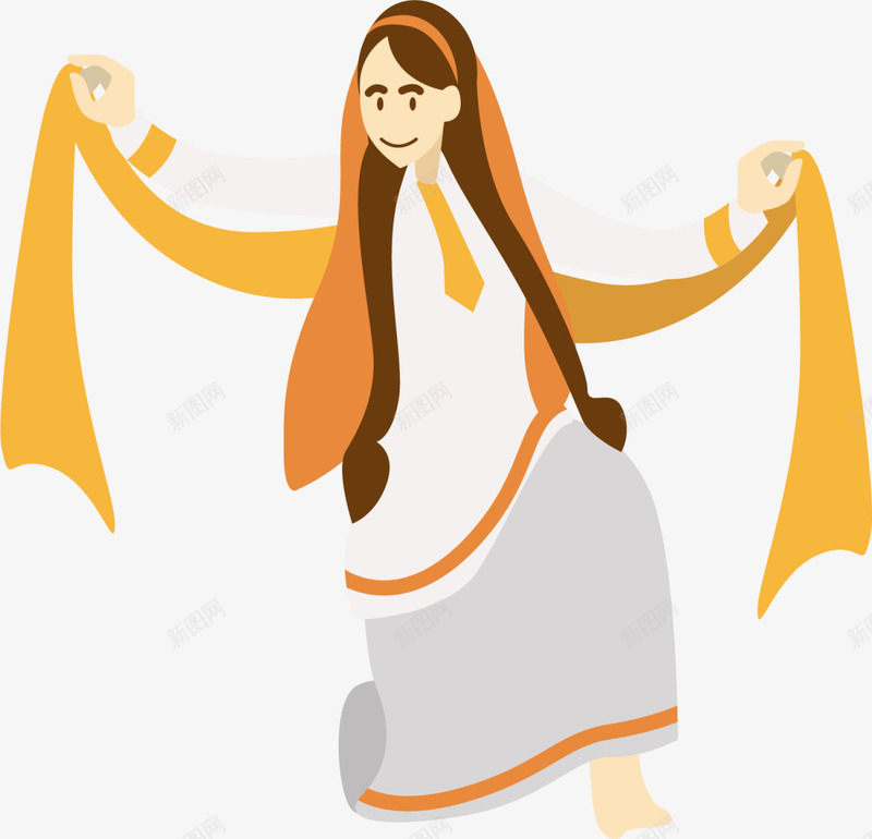 微笑卡通民族舞女生png免抠素材_88icon https://88icon.com 人物插画 民族舞 舞姿 舞者 舞蹈 艺术 跳舞 跳舞女生
