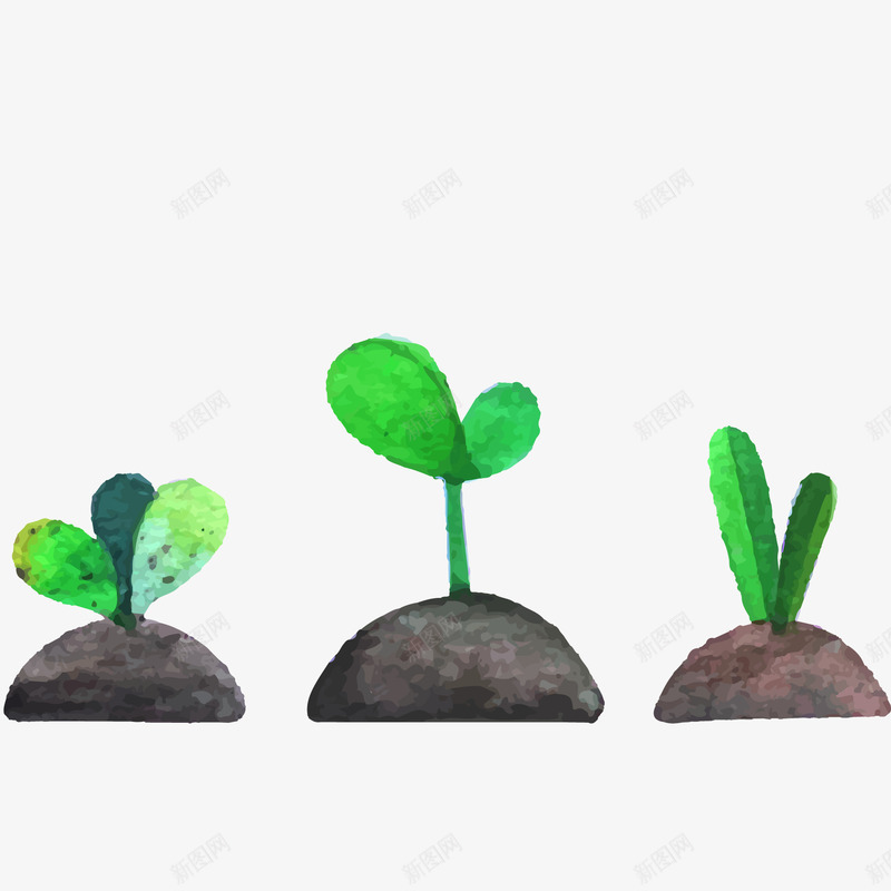 卡通手绘小草矢量图ai免抠素材_88icon https://88icon.com 卡通 发芽 叶子 小草 小草生长过程图 手绘 水彩 矢量图 种植