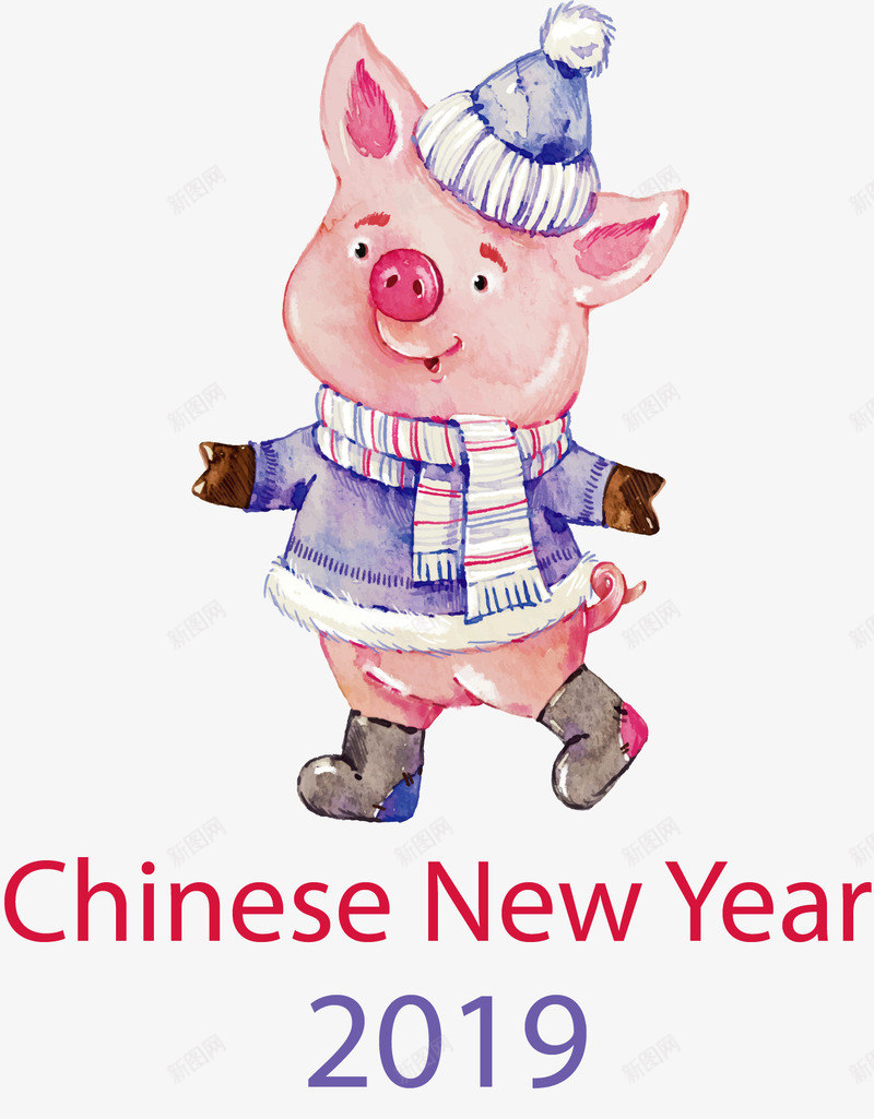 手绘风小猪猪年快乐矢量图ai免抠素材_88icon https://88icon.com 新年快乐 春节 猪年 猪年快乐 矢量png 除夕 矢量图