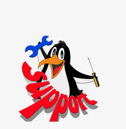 拿扳手的企鹅素材