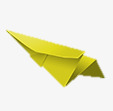 黄色纸飞机素材