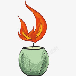 火苗燃烧蜡烛矢量图素材