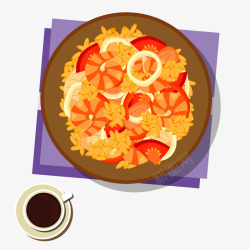 卡通美食番茄米饭矢量图素材
