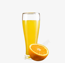 一杯鲜榨橙汁素材
