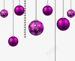 紫色吊球圣诞节吊球挂饰矢量图高清图片