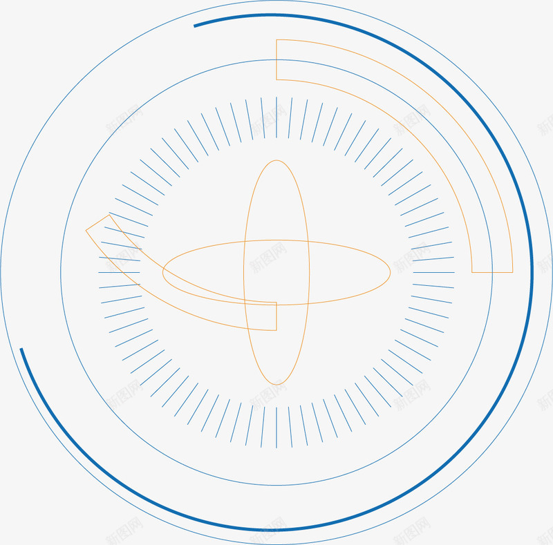 科技光陀螺仪特效矢量图ai免抠素材_88icon https://88icon.com 几何图形 卫星 弯曲光 弯曲光晕 特效 矢量图 科幻 科技 科技光 陀螺