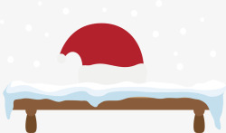 冬天的羊毛帽可爱圣诞节圣诞帽木板矢量图高清图片