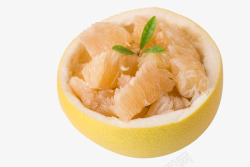 柚肉黄色柚皮里的柚子肉高清图片