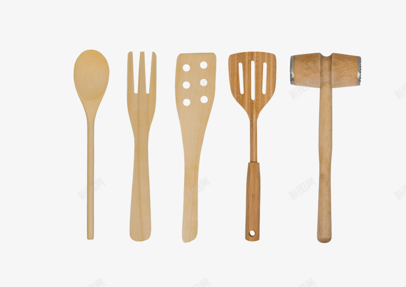 厨房用品png免抠素材_88icon https://88icon.com 木质厨房用品勺子