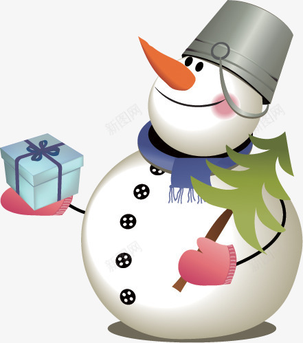扁平手绘风格创意合成雪人png免抠素材_88icon https://88icon.com 创意 合成 扁平 雪人 风格