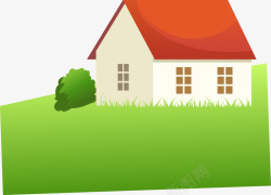 草地上的小房子背景素材