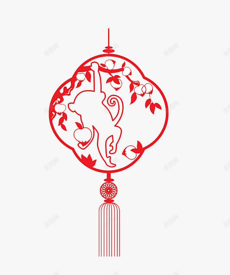 春节灯笼剪纸png免抠素材_88icon https://88icon.com PNG图 剪纸 剪纸画 新年 春节 灯笼