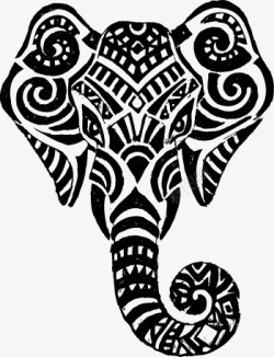 泰国大象正脸纹路素材
