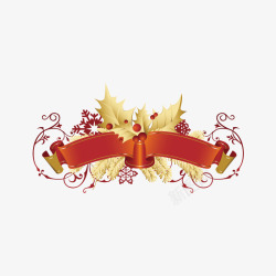 圣诞节金色花纹装饰矢量图素材