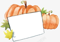感恩节黑线框水彩南瓜标题框矢量图高清图片