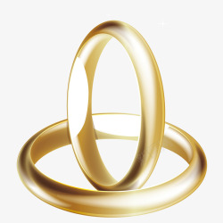 爱情信物金色指环对戒高清图片