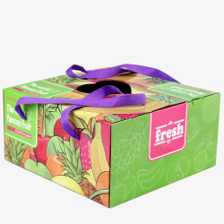水果包装盒设计橘子水果礼品箱高清图片