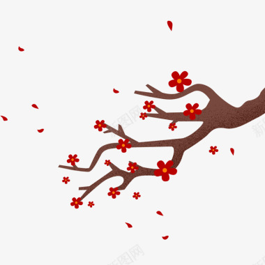 飘落梅花节日图标图标