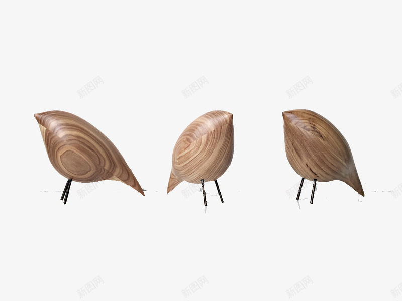 三只小木鸟psd免抠素材_88icon https://88icon.com 创意 创意设计 手工 木质 艺术