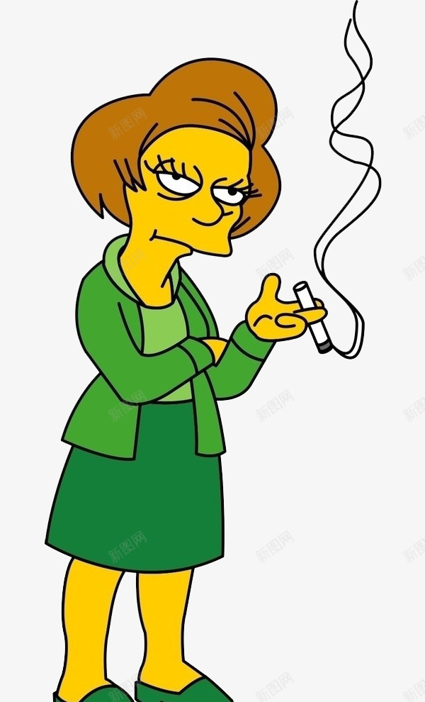 吸着烟的女士png免抠素材_88icon https://88icon.com 不健康 卡通 女士 手绘 抽烟 抽烟的女人 短发 绿色 难受