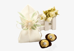 浪漫西式婚礼白色喜糖包巧克力素材