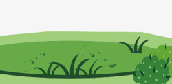 绿色手绘草坪插画素材
