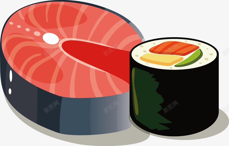 手绘美味三文鱼寿司卷矢量图ai免抠素材_88icon https://88icon.com 三文鱼 大虾 奶酪 寿司 手绘 料理 海苔 热狗 矢量三文鱼寿司 美食 面包 鱼籽 矢量图
