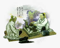 中国传统文化品茶图素材