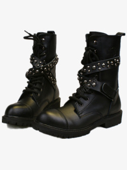 冬季靴子黑色马丁靴高清图片