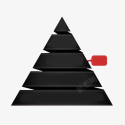 黑色金字塔形PPT装饰素材