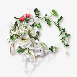 美丽白色花朵装饰素材