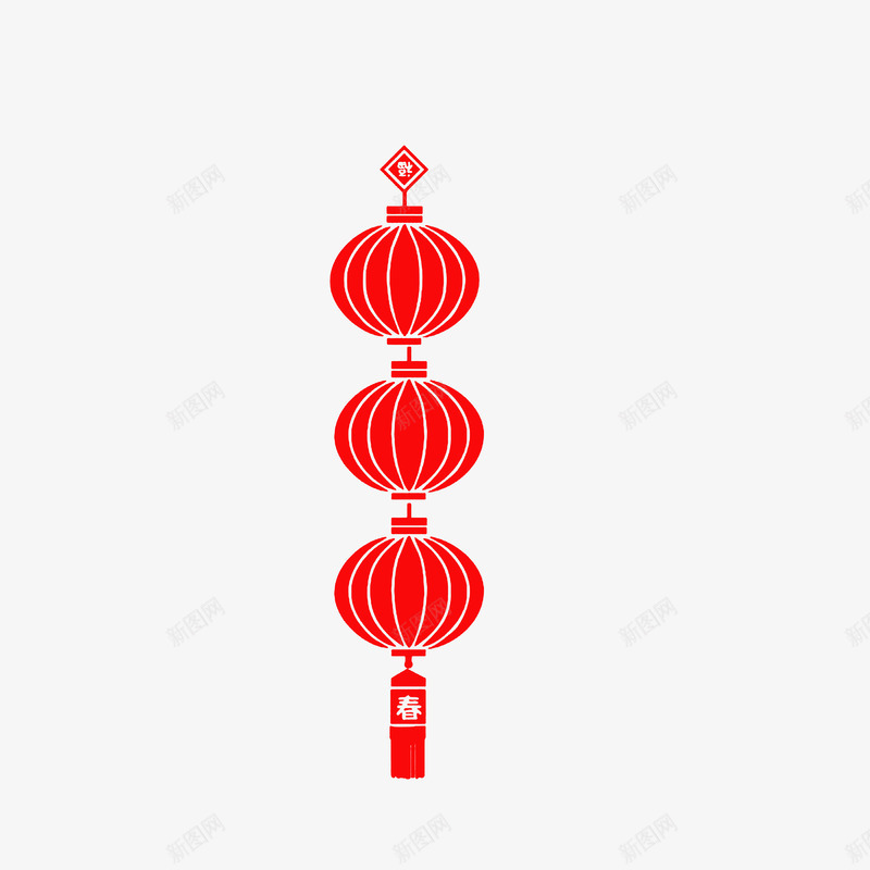 手绘红火喜庆灯笼串png免抠素材_88icon https://88icon.com 春节挂件 春节氛围 红火喜庆 过年挂件