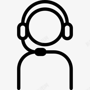 工人电话耳机与麦克风图标图标