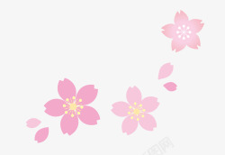 手绘美丽粉色小花装饰素材