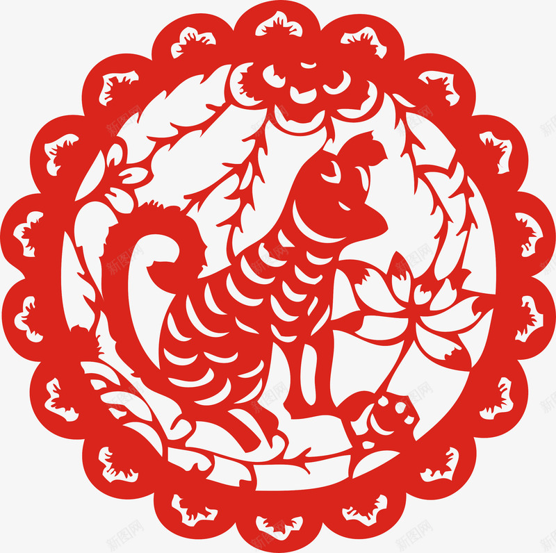 狗狗剪纸窗花png免抠素材_88icon https://88icon.com 2018狗年 新年快乐 狗剪纸 狗年快乐 狗年挂历 狗年日历 狗年贺卡狗年设计 窗花狗年剪纸 红色剪纸