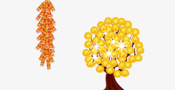 爆竹和金钱树素材