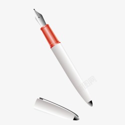 白色钢笔矢量图素材