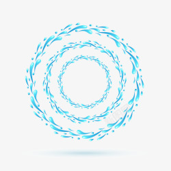 蓝色圆形的水滴圆环素材