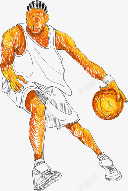 篮球人物形象矢量图素材